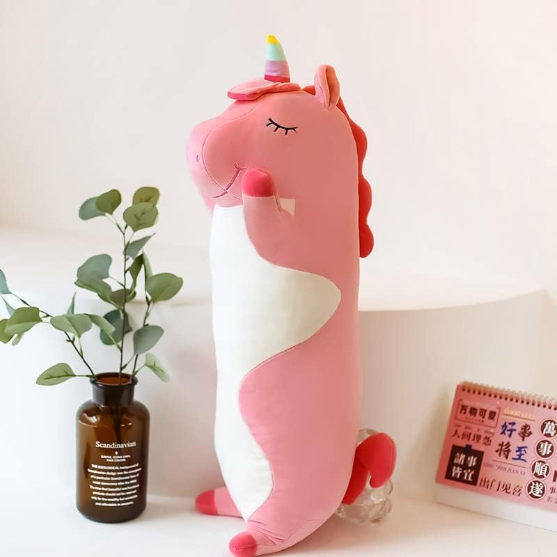 Yeqivo Long Unicorn Plush Toy Soft Unicorn Stuffed Animal, Cute Long Unicorn Hugging Pillow Plush Unicorn Plushies Toy Kids Girl