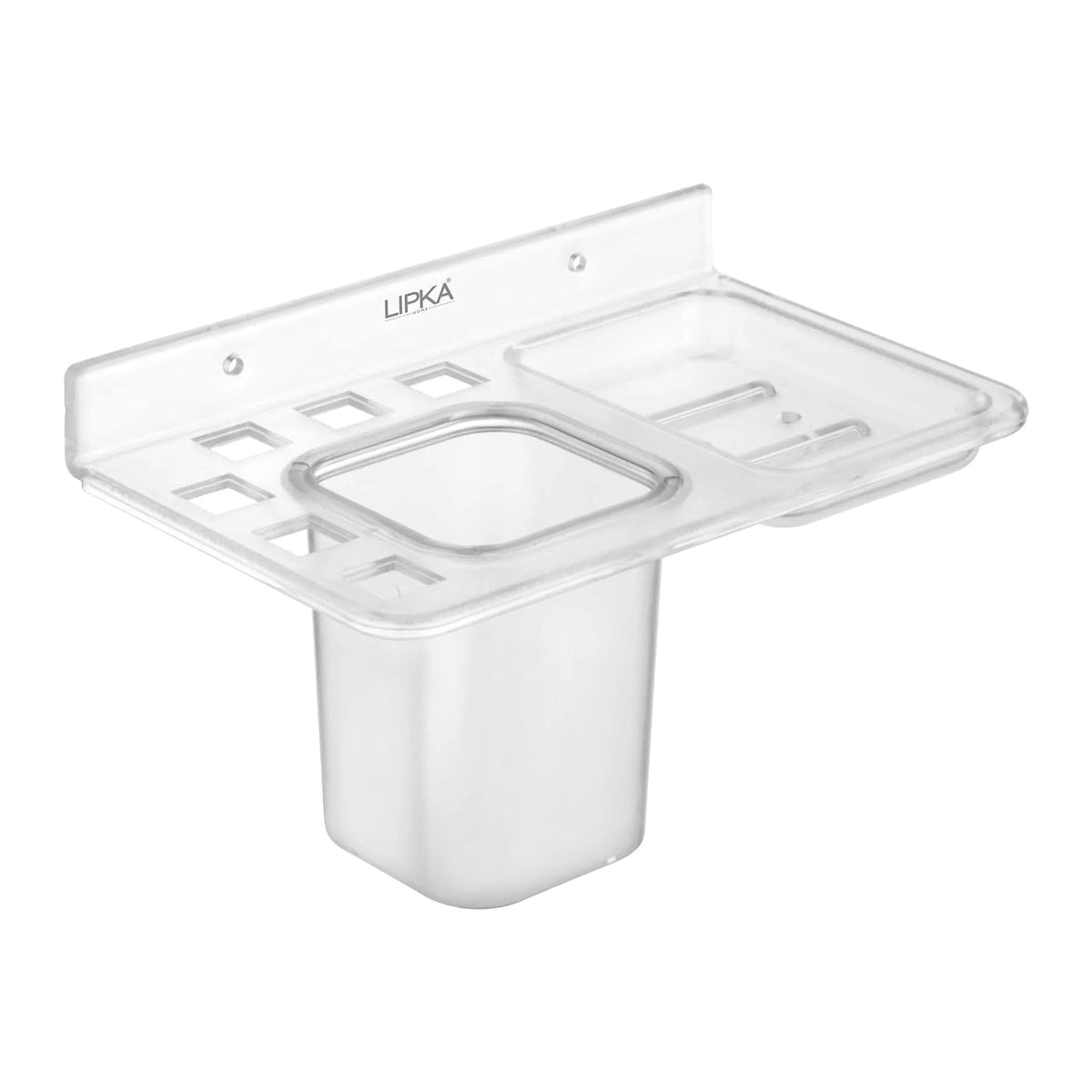 Lipka ABS Single Soap Dish/Soap Stand/Case with Tumbler/Tooth Brush Holder  Wall Mounted, Bathroom Accessories/Organizer Unbre