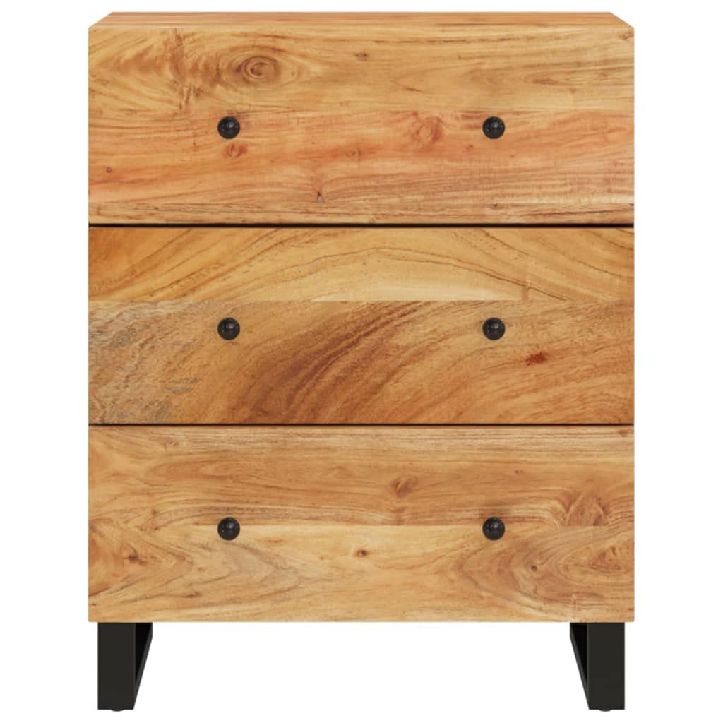 vidaXL Solid Acacia Wood Sideboard with Industrial Charm - Spacious Cabinet and Sturdy Top for Home Decor Display