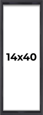 14x40 Shadow Box Frame Contemporary Black | 1'' Depth of Usable Space| Interior Size 14x40 or 40x14 Inches| UV Resistant Acrylic