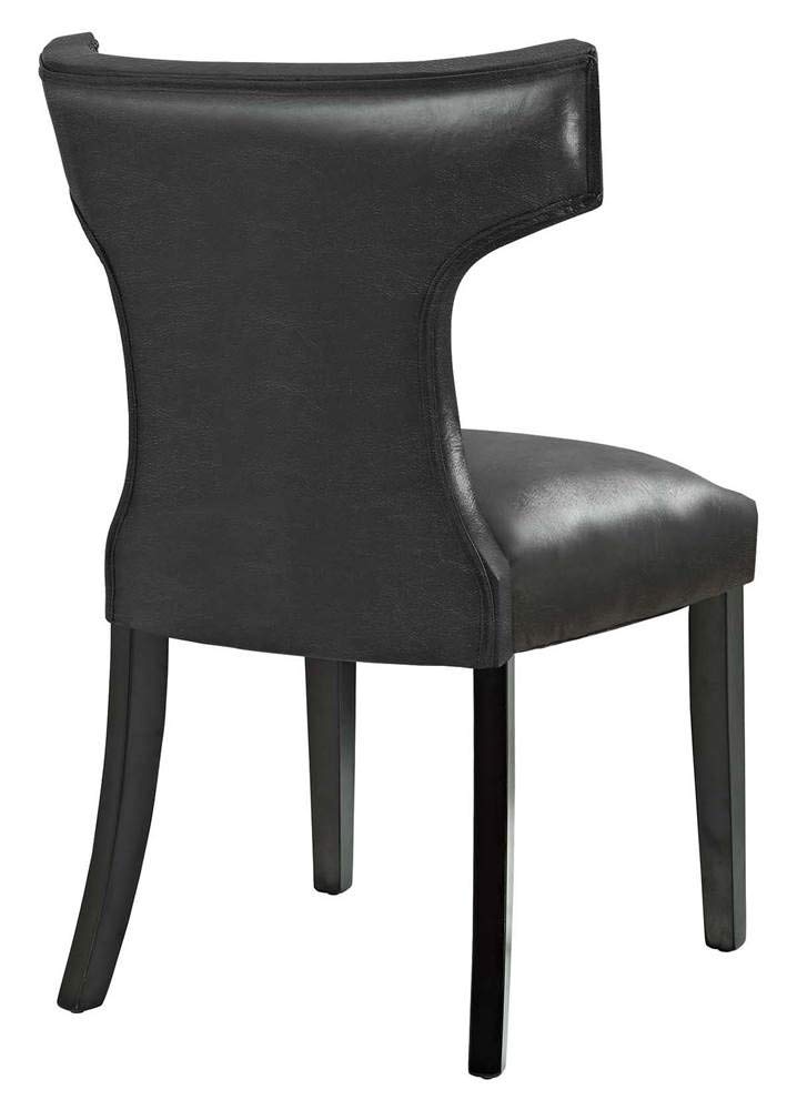 Modway Curve Vinyl Set Of 2, Two Dining Chairs, Black
