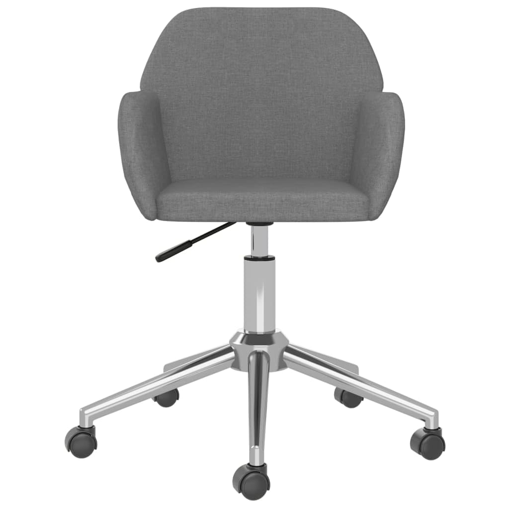 vidaXL Light Gray Office Chair - Swivel Design, 100% Polyester Fabric Material, Adjustable Seat Height, Comfort, Elegance, Includes Armrest, Metal and Plywood Construction