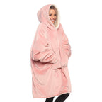 The Comfy Original | Oversized Microfiber & Sherpa Wearable Blanket, Seen On Shark Tank, One Size Fits All (Blush)