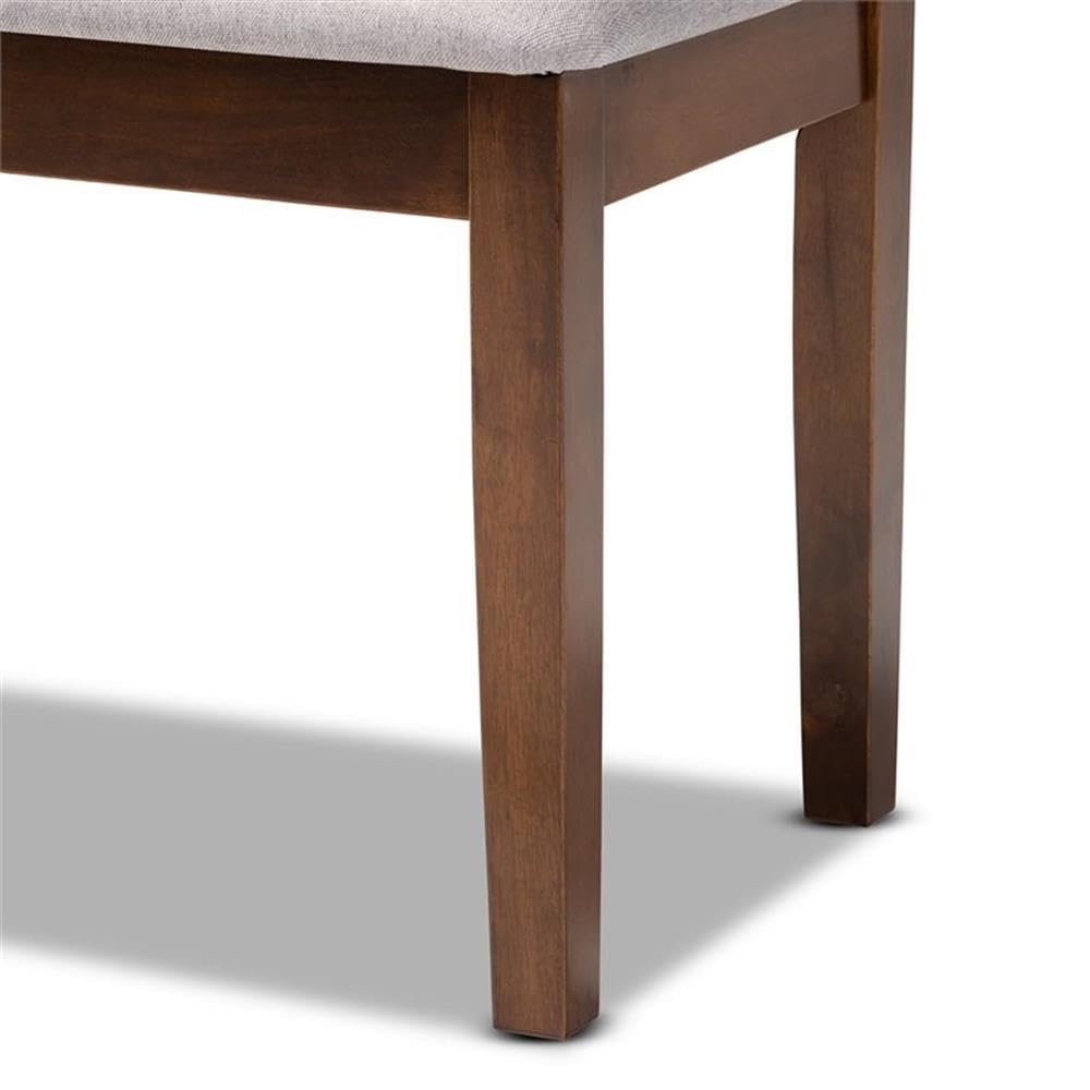 Baxton Studio Teresa Modern and Contemporary Transitional Grey Fabric Upholstered and Walnut Brown Finished Wood Dining Bench