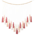 DrCor Blush Pink Tassel Wall Hanging Macrame Boho Rose Gold Preppy Large Wall Garland for Spring Classroom Birthday Party Weddin