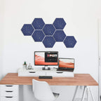 Uoisaiko Felt Hexagon Bulletin Board With 20 Push Pins, Pack Of 8 Notice Boards For Home Office Kitchen, Push Pin Board Felt Wal