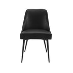 Steve Silver Colfax, Mid-Century Modern Design, Tapered Black Metal Legs, Durable Faux Leather, Set of 2 Side Chair, 20 x 22 x 35