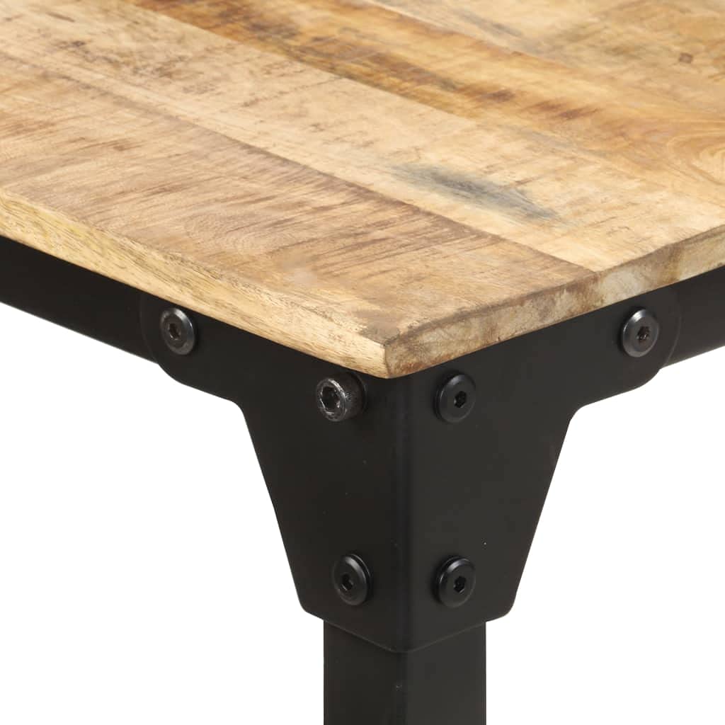 vidaXL Industrial Wood Dining Table - 70.9&quot;x35.4&quot;x29.9&quot; Rectangular Dining Table with Rough Mango Wood Top & Powder-Coated Iron Legs - Assembly Required, Durable and Stable