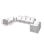 vidaXL 8 Piece Patio Lounge Set with Cushions - Durable Poly Rattan in Brown, Outdoor-Ready, Stylish Design & Comfortable Seating with Easy Assembly