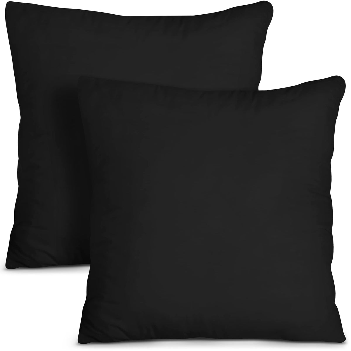 Utopia Bedding Throw Pillows Insert (Pack Of 2, Black) - 18 X 18 Inches Bed And Couch Pillows - Indoor Decorative Pillows