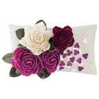 Kingrose 3D Handmade Flower Decorative Accent Throw Pillowcase Soft Cushion Covers For Sofa Couch Chair 12 X 20 Inches Rose Red