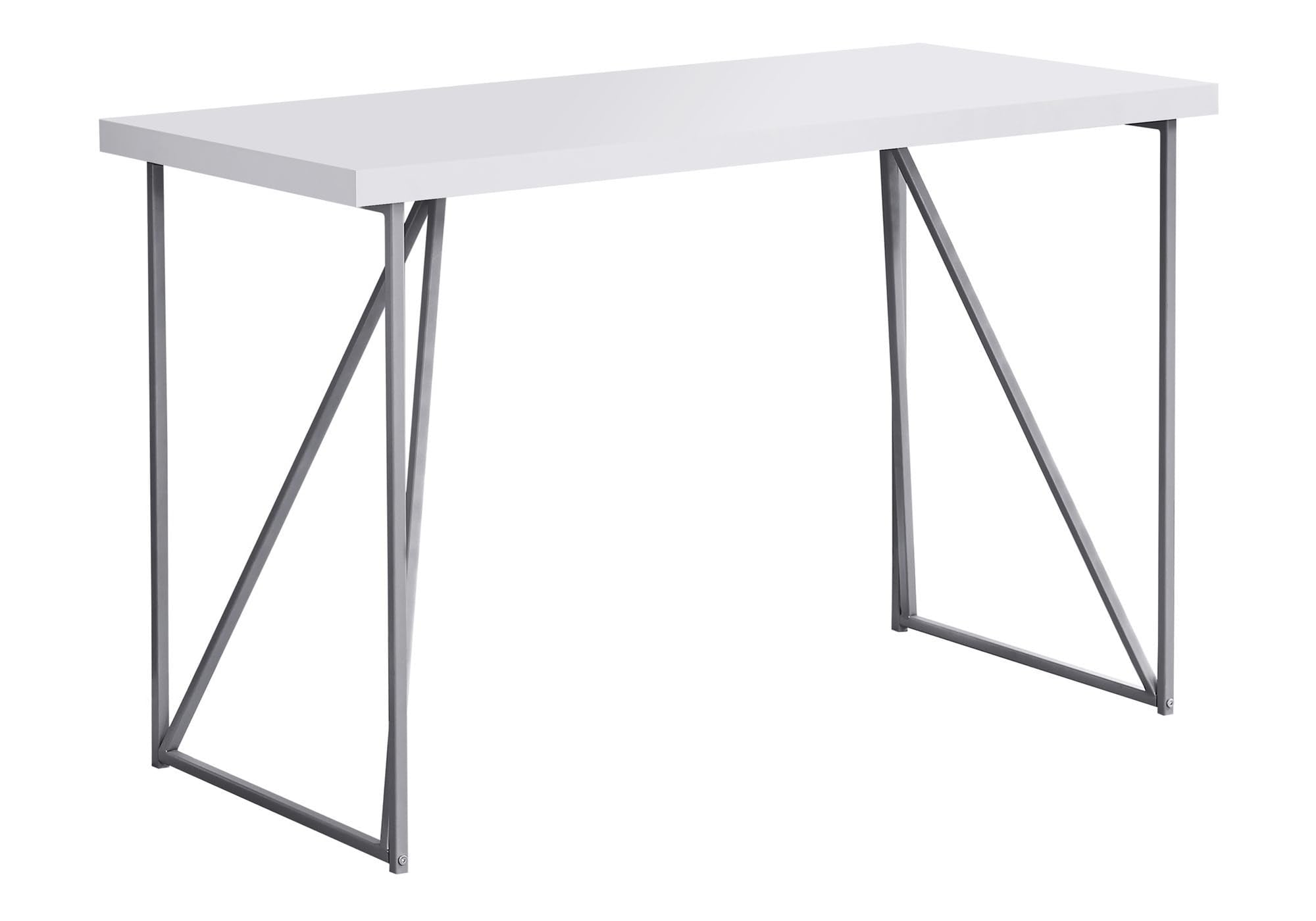 Monarch Specialties Laptop Table-Contemporary Style Home & Office Computer Desk-Metal Legs, 48&quot; L, White