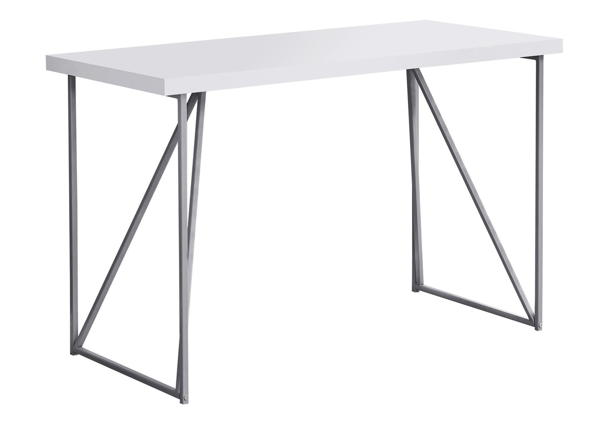 Monarch Specialties Laptop Table-Contemporary Style Home & Office Computer Desk-Metal Legs, 48' L, White