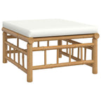vidaXL 12 Piece Patio Lounge Set - Bamboo Outdoor Furniture with Cream White Cushions, Durable and Comfortable, Farmhouse Style, Flexible Modular Configuration - Brown and Cream