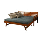 Kodiak Furniture Boho Wood Daybed/Pop Up Bed in Barbados Brown w/Linen Mattress