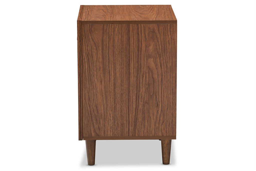 Baxton Studio Harlow Nightstand, Medium, White and Walnut