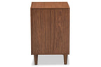 Baxton Studio Harlow Nightstand, Medium, White and Walnut