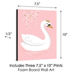 Big Dot Of Happiness Swan Soiree - White Swan Nursery Wall Art And Kids Room Decorations - Gift Ideas - 7.5 X 10 Inches - Set Of