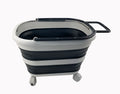 SAMMART 17L (4.5 Gallons) Collapsible Plastic Laundry Basket with Handle & Wheels-Foldable Pop Up Storage Container/Organizer wi
