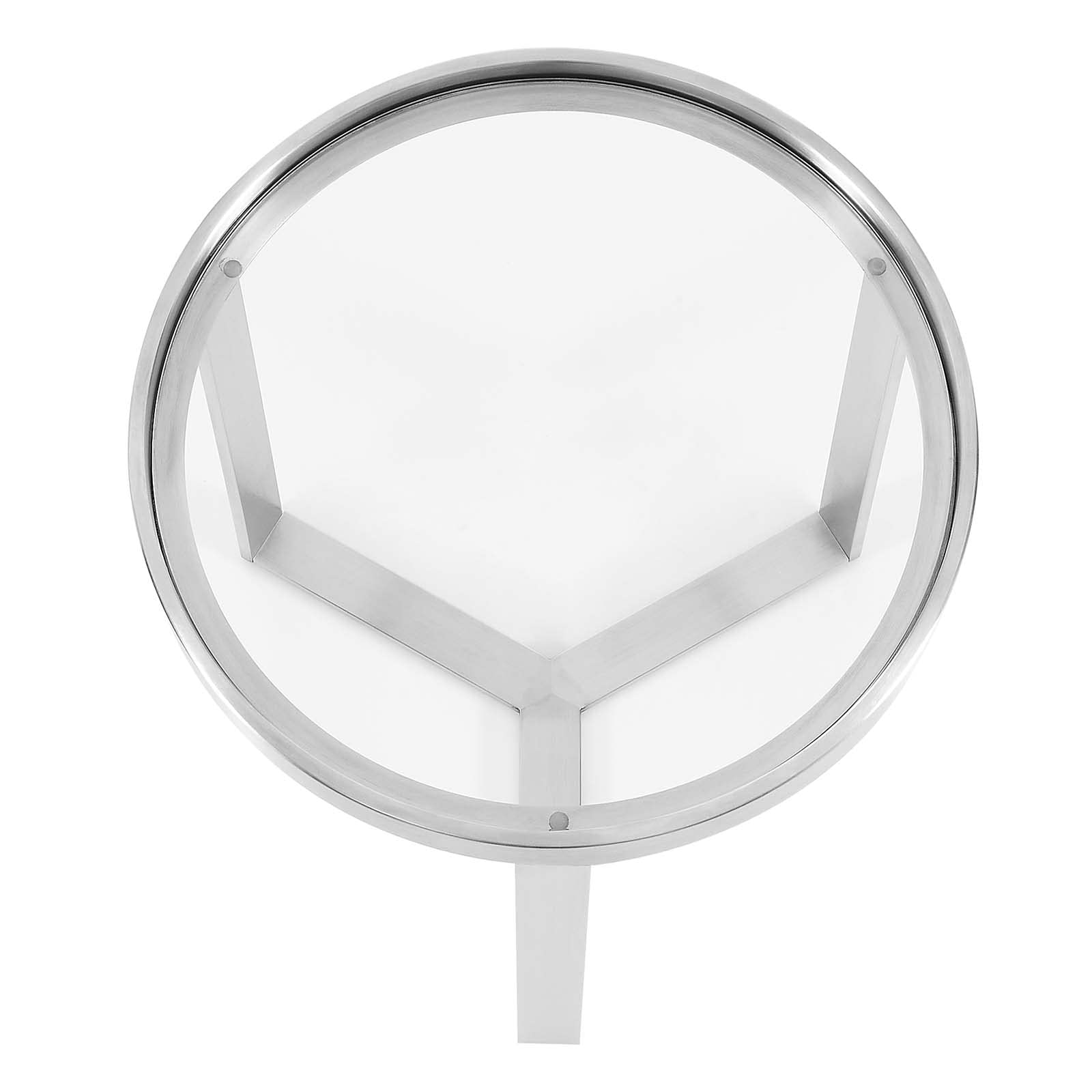 Modway Relay Glass And Metal Accent Side Table, Silver 17.5 X 17.5 X 19.5