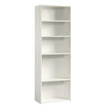 Sauder Beginnings 5 Bookcase/Book Shelf, L: 24.57 x W: 11.50 x H: 71.18, Soft White