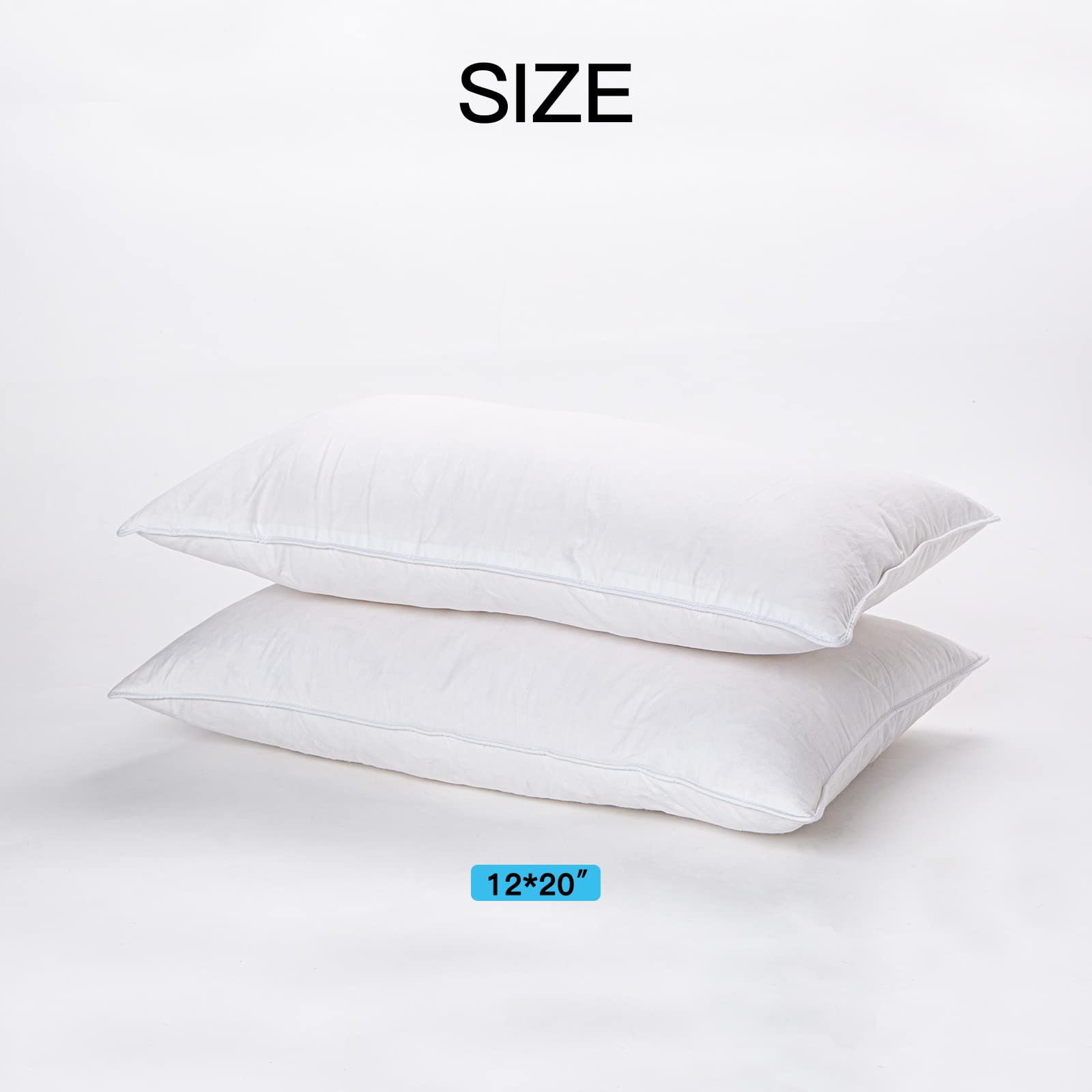 Ant-Home 12''X20'' Pillow Inserts Soft Feather Pillow Set Of 2 Indoor Decorative Sofa Down Pillows Bed Pillows Couch Pillow