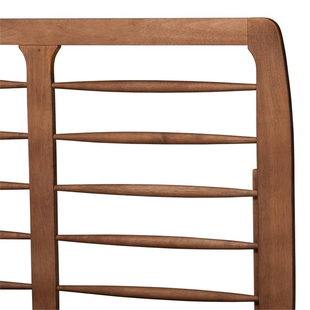 Baxton Studio Petra Mid-Century Modern Ash Walnut Finished Wood Full Size Platform Bed