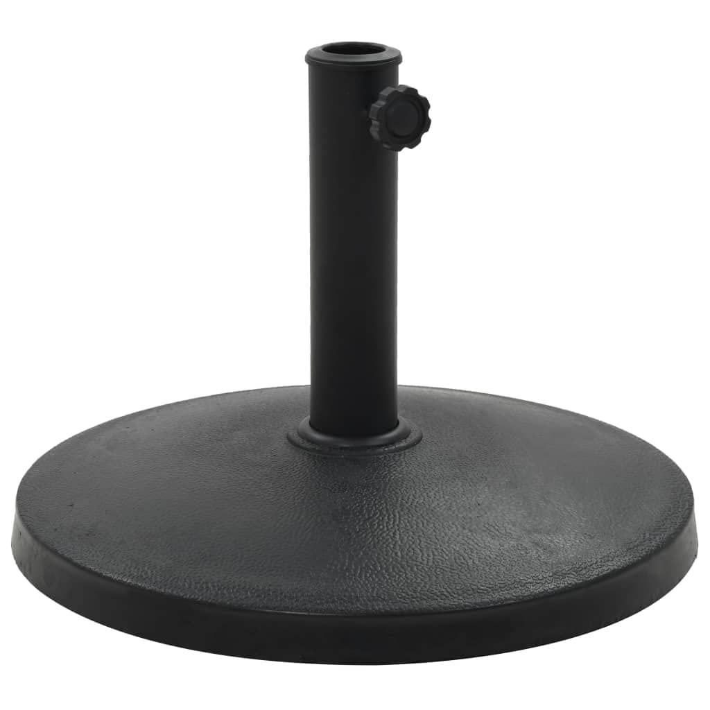 Vidaxl Parasol Base Umbrella Sunshade Holder Stand Garden Lawn Backyard Patio Outdoor With Locking Bolt Round Polyresin 22 Lb Black