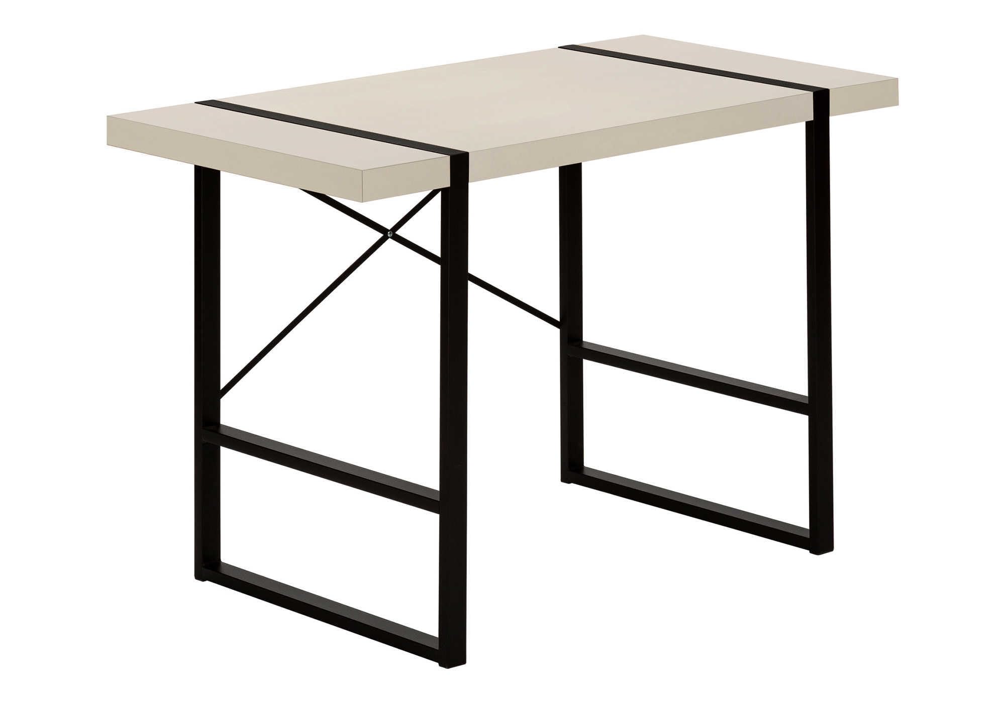 Monarch Specialties I 7659 Computer Desk, Home Office, Laptop, 48 L, Work, Metal, Laminate, Beige, Black, Contemporary, Modern