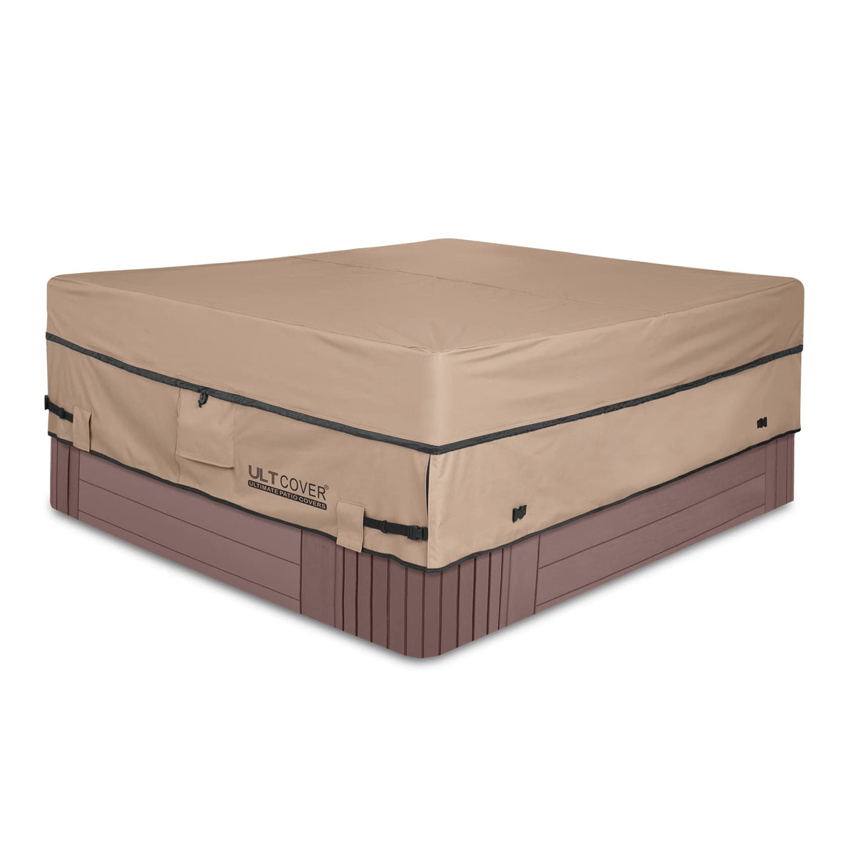 Ultcover Waterproof 600D Polyester Square Hot Tub Cover Outdoor Spa Covers 72 X 72 Inch