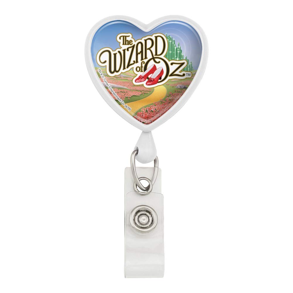 The Wizard Of Oz Ruby Slippers Logo Heart Lanyard Retractable Reel Badge Id Card Holder