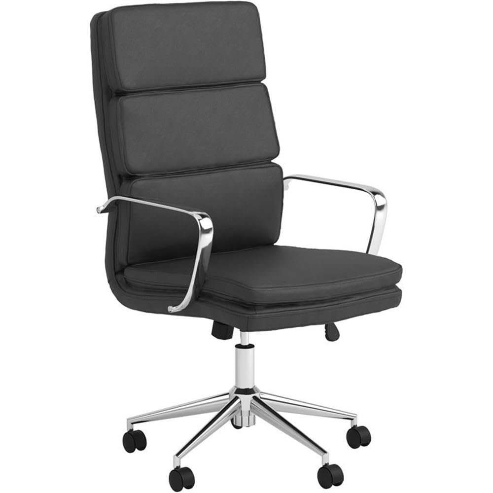 Coaster Home Furnishings High Back Upholstered Office Chair Black and Chrome