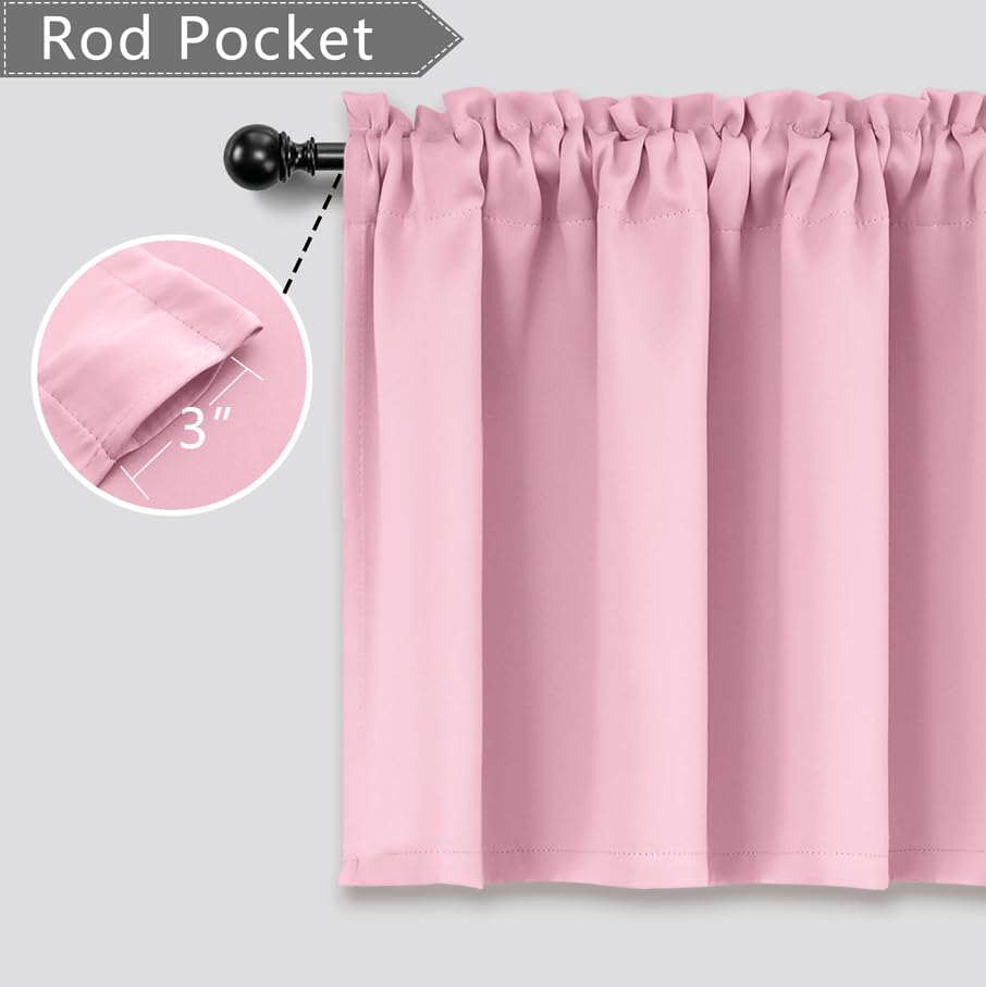 Mrs.Naturall Pink Valances For Windows 36X16 Inches Long