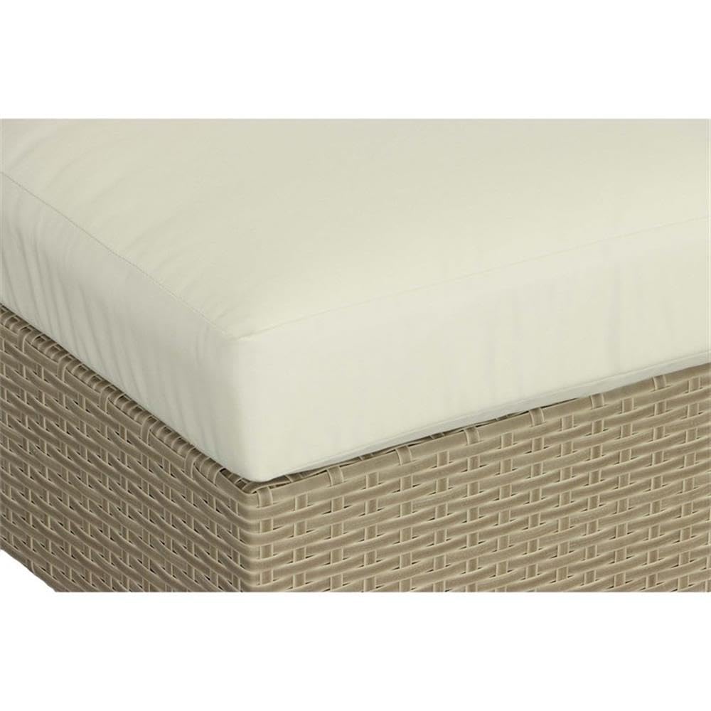 Progressive Furniture Shelter Island Wicker Square Ottoman W/Cushion Brown/Sand