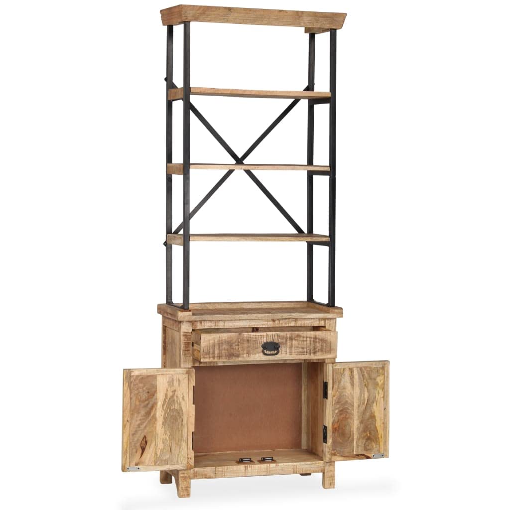 vidaXL Sideboard with Shelves Solid Mango Wood 25.6&quot;x11.8&quot;x70.9&quot;