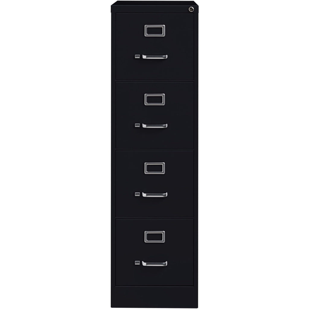 Lorell LLR60191 4-Drawer Vertical File with Lock, 15" x 26-1/2" x 52", Black