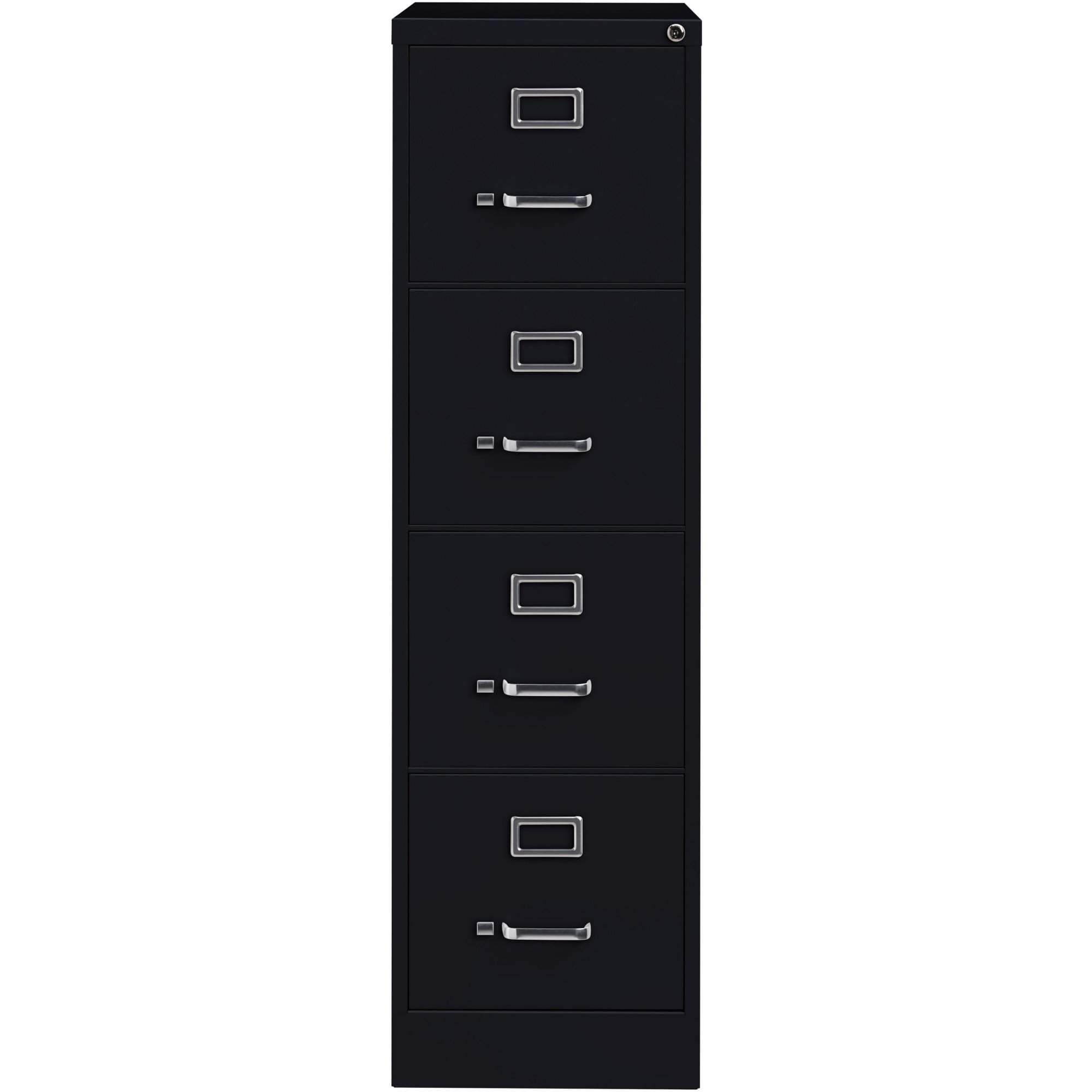 Lorell LLR60191 4-Drawer Vertical File with Lock, 15" x 26-1/2" x 52", Black