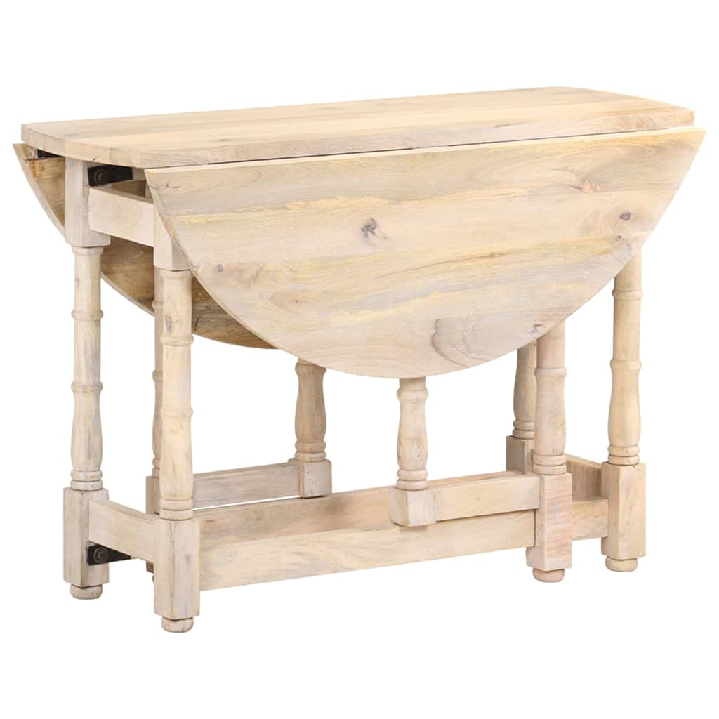vidaXL Indoor Dining Table, Oblong Shaped 43.3"x29.9", Solid Mango Wood, Beautiful Grain Patterns, Easy to Assemble, Suitable for Dining and Decoration.