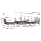 vidaXL 10 Piece Patio Lounge Set - Steel Frame, Comfortable Woven Fabric Sofas with Thick Padded Cushions, Modular Design, Easy-to-Maintain, Suit for Garden and Outdoor Use