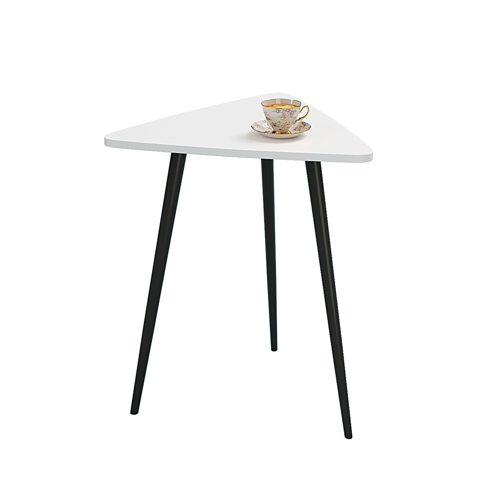 SAYGOER White Side Table Small Triangle End Tables Modern Narrow Sofa Table for Living Room Bedroom Small Space Unique Wooded Be