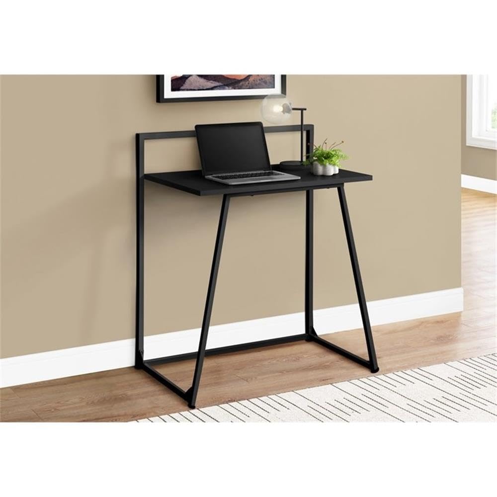 Monarch Specialties 7111 Computer Desk, Home Office, Laptop, 30&quot; L, Work, Metal, Laminate, Black, Contemporary, Modern Desk-30 L Juvenile, 29.5&quot; L X 17.75&quot; W X 34&quot; H