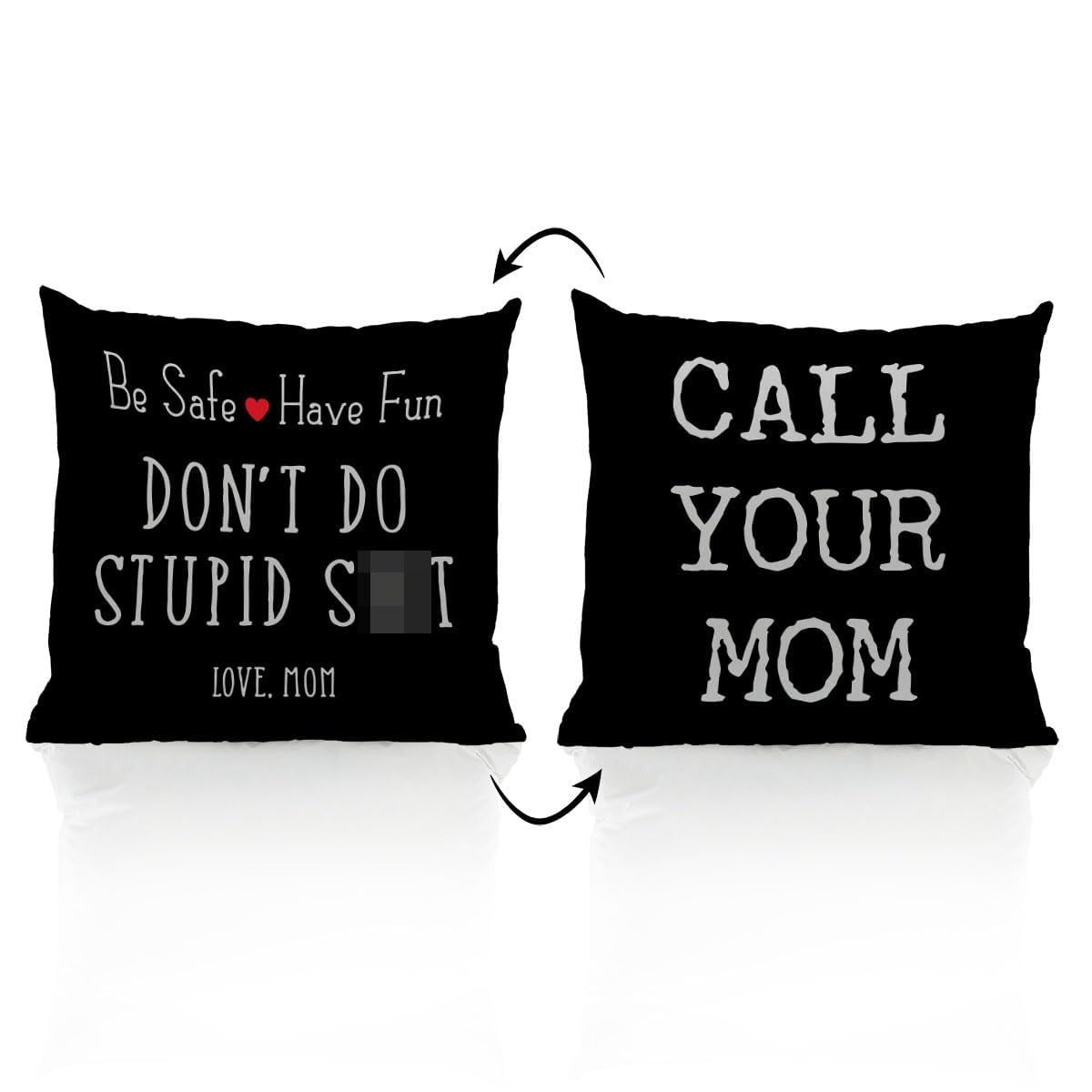 ZJSYXXU Call Your Mom Black 24 x 24 Pillow Cover, Funny Throw Pillows for Couch, College Dorm Room Decor, Son Daughter Graduatio
