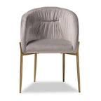 Baxton Studio Ballard Modern Luxe and Glam Grey Velvet Fabric Upholstered and Gold Finished Metal Dining Chair