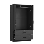 Woodpeckers Furniture And Mattress 2-Door Closet with 2-Drawers (Black)