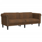 vidaXL Brown Velvet 3-Seater Sofa - Upholstered Couch with Sturdy Legs for Living Room, Modern Furniture Spacious Comfort