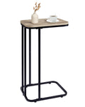 KJGKK C Shaped End Table, 27 Inches High Small Side Table for Sofa and Bed, Couch Table That Slides Under, Tall Tv Tray Table fo