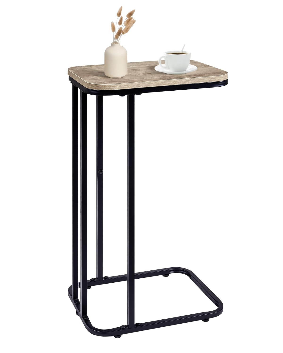 KJGKK C Shaped End Table, 27 Inches High Small Side Table for Sofa and Bed, Couch Table That Slides Under, Tall Tv Tray Table fo