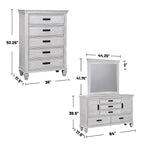 Coaster Franco Eastern King Bed 5-Piece Set, Distressed White