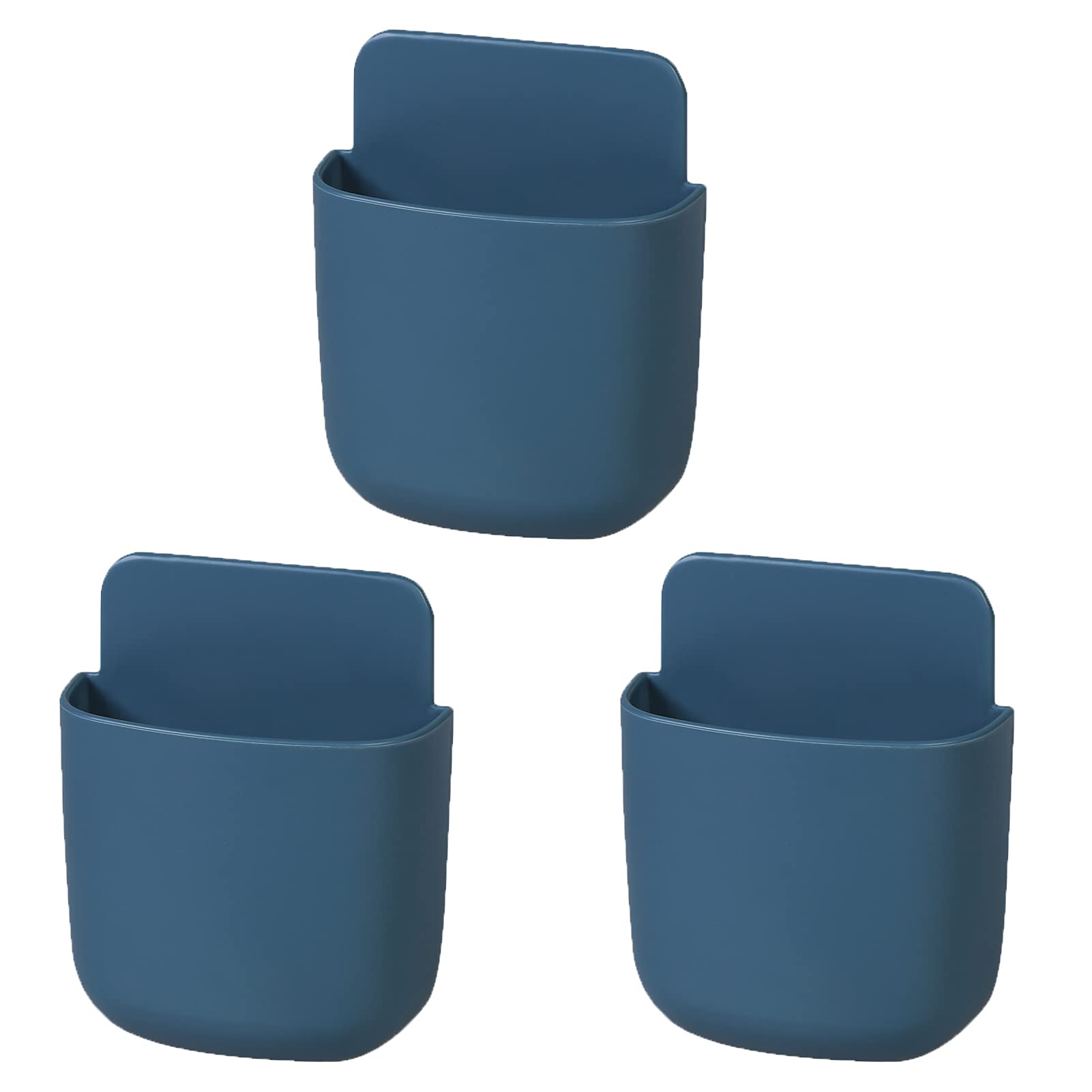 Lvyouif 3 Pack Remote Control Holder Wall Mount Holders Hole-Free Phone Charging Organizer Pen Storage Containers For Home Offic