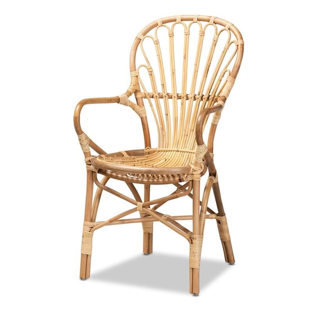 Baxton Studio Sheraton Rattan Dining Chair - Thumbnail 2